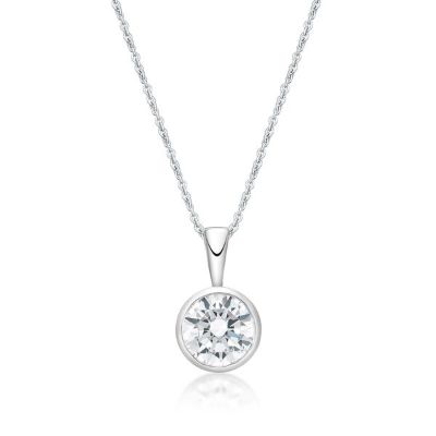 Picture of APRIL           , 5mm BEZEL PENDANT with CHAIN